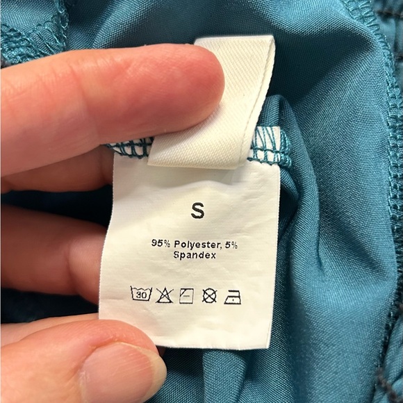 Teal Ruffle V-Neck Crop Top with Side Ties or tie in back - Picture 6 of 6